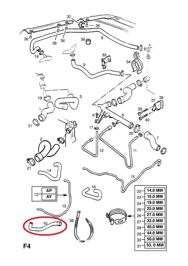 Шланг/патрубок системи охолодження Opel 90412785 ціна, від 7.59 USD