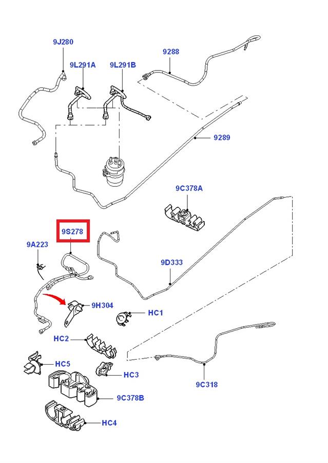 Трубка паливна, від бака до паливного фільтру Ford Connect (TC7) (Форд Коннект)