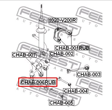 Купити CHAB006RUB Febest Сайлентблок цапфи задньої