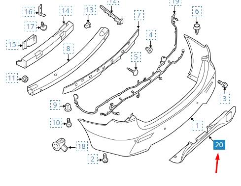850103KA0A Nissan/Infiniti Накладка бампера заднього