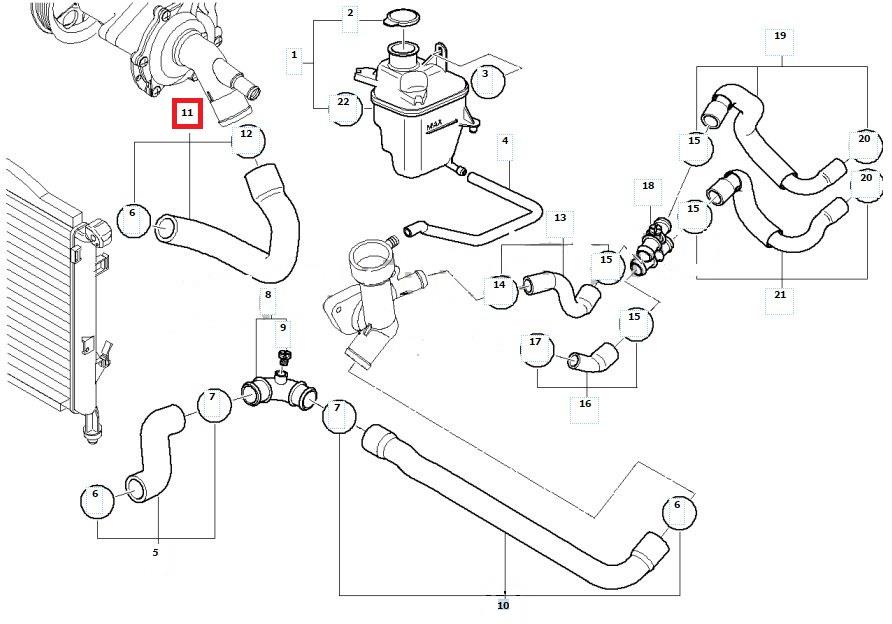 Патрубок системи охолодження BMW 17127515989