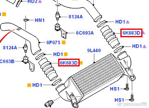 Шланг/патрубок інтеркуллера Ford 1201165