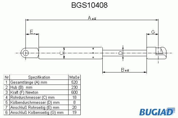 амортизатор кришки багажника/ двері 3/5-ї задньої ZSA09180 Амортизатор двері п'ятої ASHIKA ZSA09180