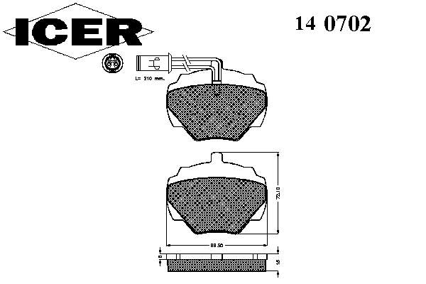 140702 Icer колодки гальмові задні, дискові
