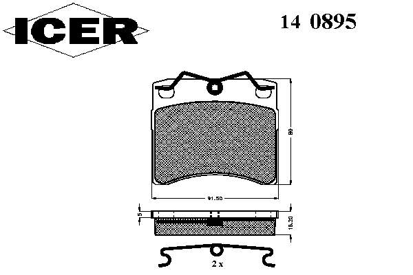 Гальмівні колодки Icer 140895 ціна, від 16.55 USD