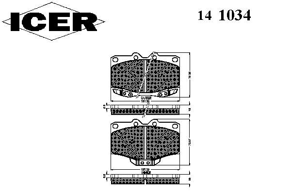 Тормозні колодки Icer 141034