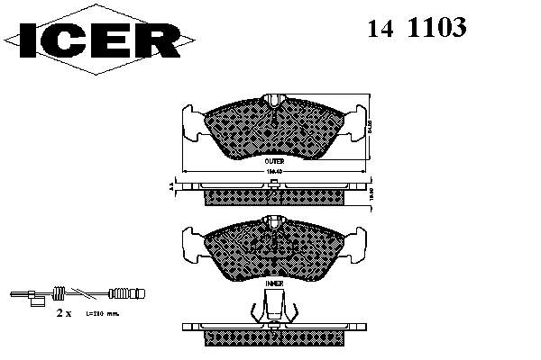 Задні дискові колодки Icer 141103