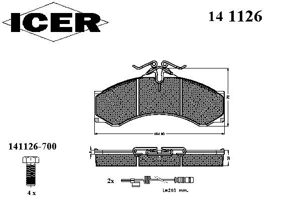 Гальмівні колодки Icer 141126 ціна, від 21.61 USD