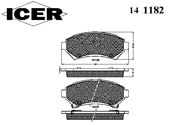 Гальмівні колодки Icer 141182 ціна, від 26.04 USD