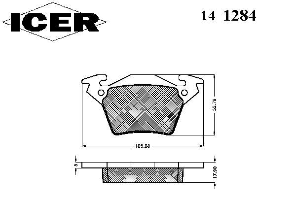 Задні гальмівні колодки 141284 Icer