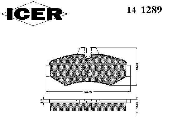Задні гальмівні колодки 141289 Icer