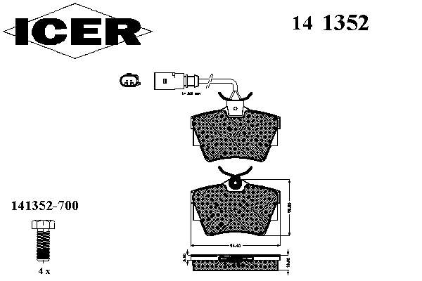 Задні дискові колодки Icer 141352