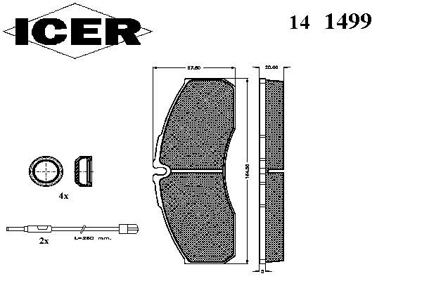Тормозні колодки Icer 141499