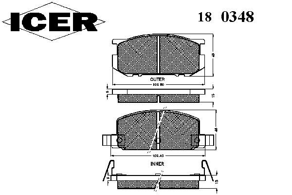 180348 Icer колодки гальмівні передні, дискові