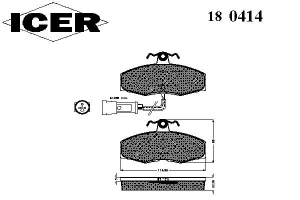 180414 Icer колодки гальмівні передні, дискові