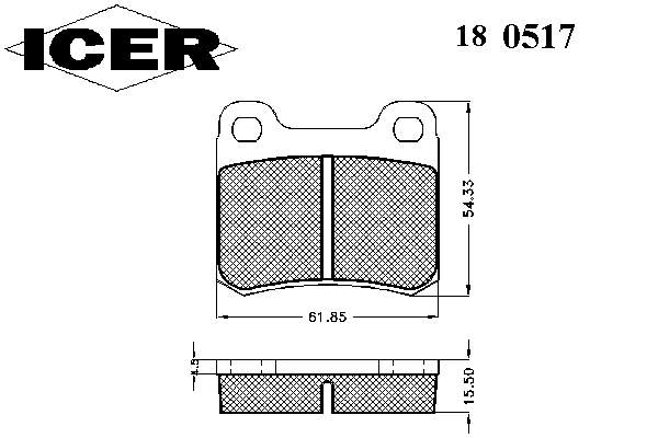 Задні гальмівні колодки Icer 180517 ціна, від 11.49 USD