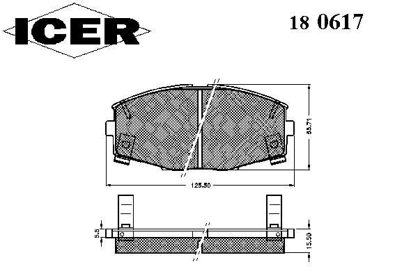 Колодки гальмівні передні, дискові 180617 Icer