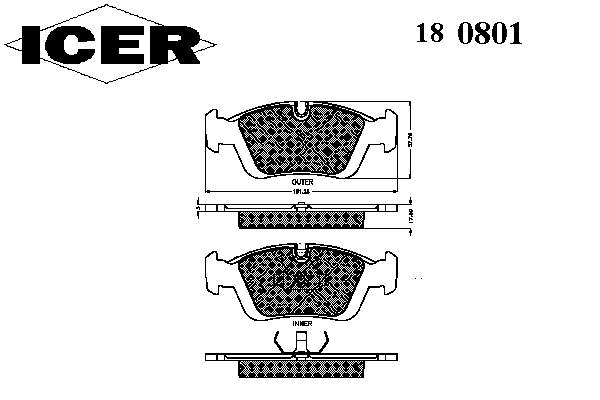 Тормозні колодки Icer 180801