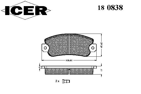 180838 Icer колодки гальмівні передні, дискові