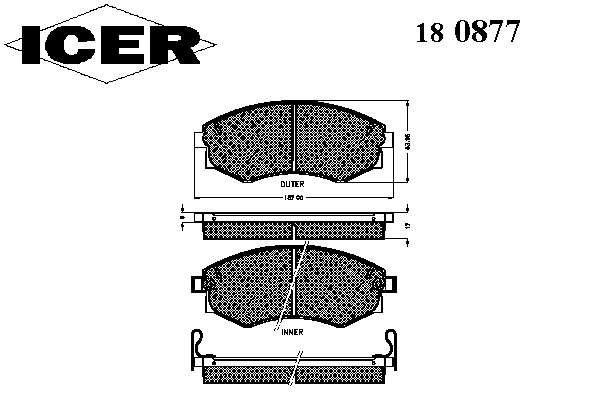 180877 Icer колодки гальмівні передні, дискові