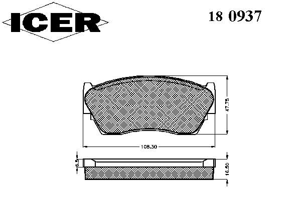 180937 Icer колодки гальмівні передні, дискові