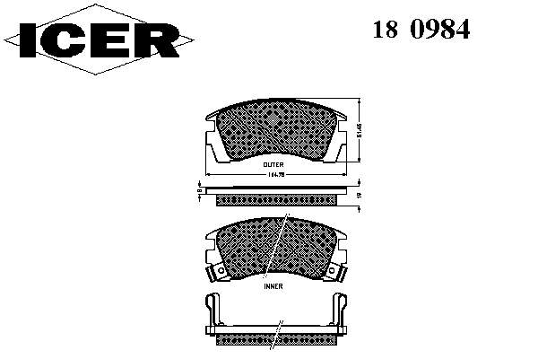 Гальмівні колодки Icer 180984 ціна, від 14.99 USD