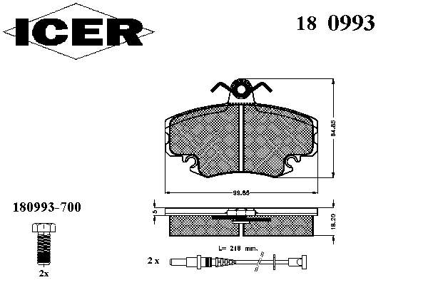 Гальмівні колодки Icer 180993 ціна, від 19.97 USD