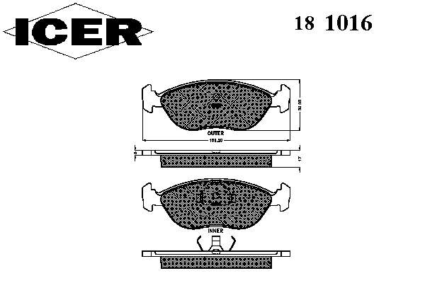 181016 Icer колодки гальмівні передні, дискові
