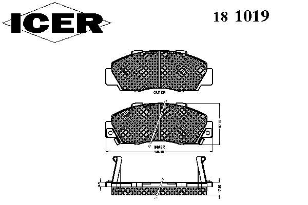 Тормозні колодки Icer 181019