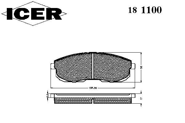 Колодки гальмівні передні, дискові 181100 Icer