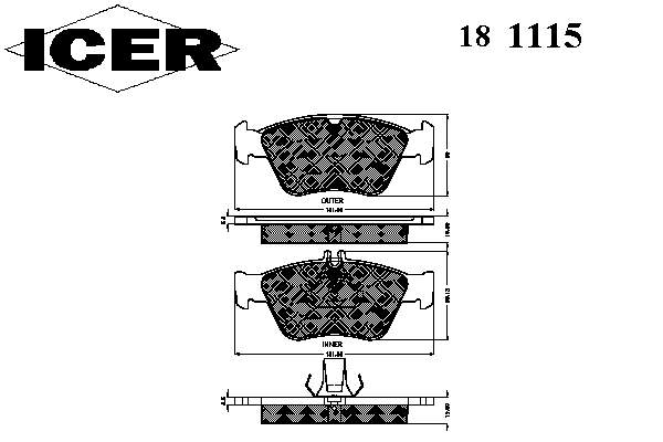 Гальмівні колодки Icer 181115 ціна, від 23.91 USD