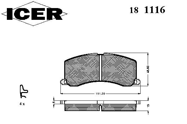 181116 Icer колодки гальмівні передні, дискові