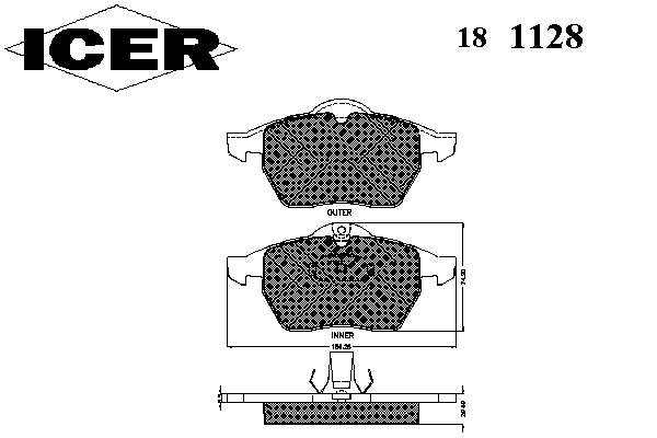 Гальмівні колодки Icer 181128 ціна, від 22.52 USD
