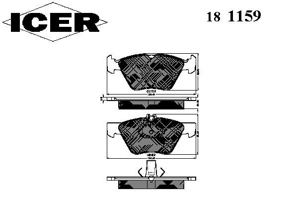 Гальмівні колодки Icer 181159 ціна, від 26.49 USD