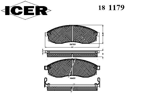 Гальмівні колодки Icer 181179 ціна, від 22.39 USD