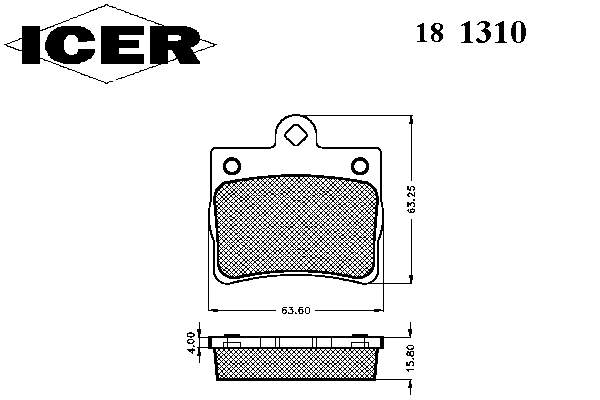 Задні гальмівні колодки 181310 Icer