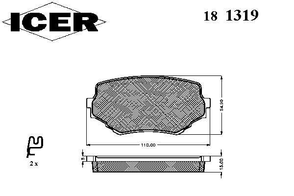 Гальмівні колодки Icer 181319 ціна, від 19.24 USD