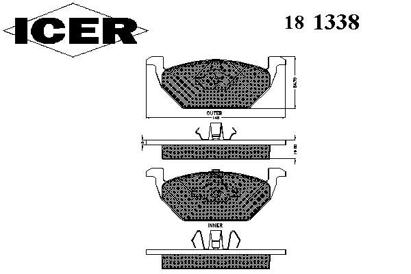 181338 Icer Передні гальмівні колодки