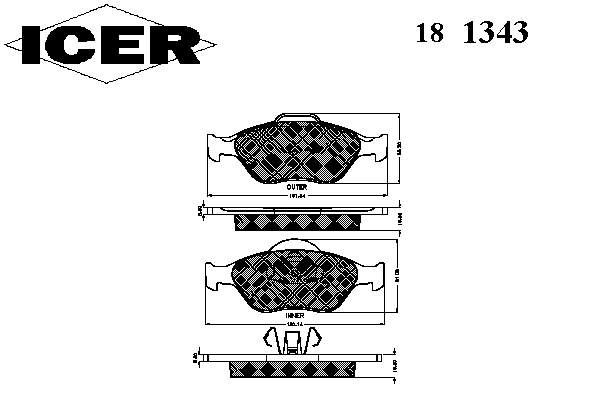 Тормозні колодки Icer 181343