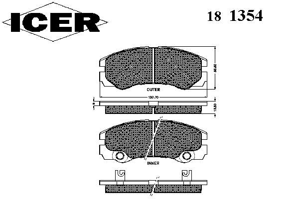 181354 Icer колодки гальмівні передні, дискові