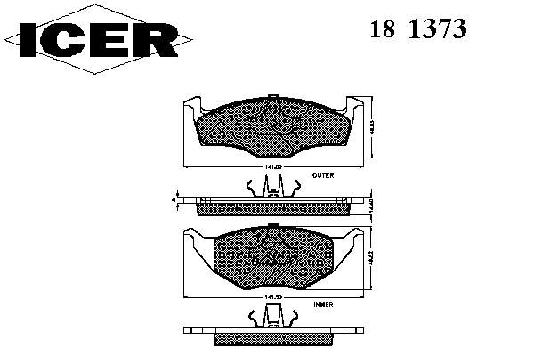 181373 Icer колодки гальмівні передні, дискові