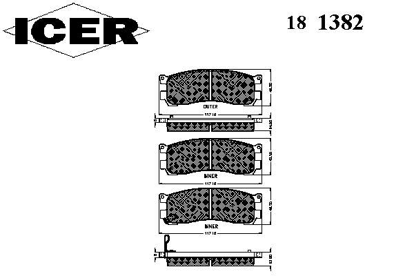 181382 Icer Колодки гальмівні задні, дискові