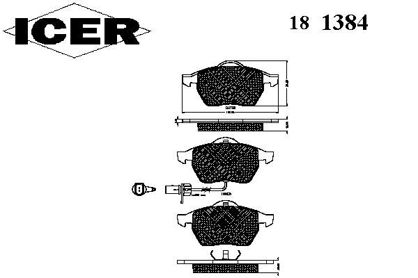 Передні тормозні колодки 181384 Icer