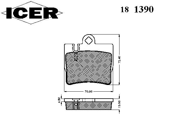 Задні гальмівні колодки Icer 181390 ціна, від 20.89 USD