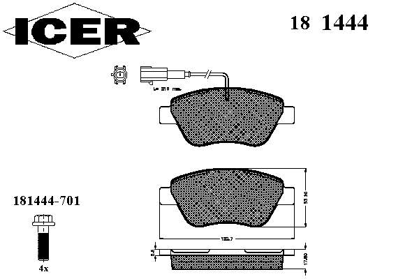 Гальмівні колодки Icer 181444 ціна, від 19.77 USD