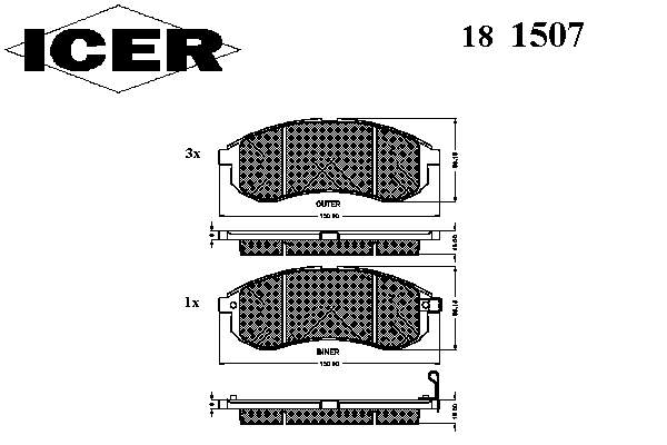 Тормозні колодки Icer 181507