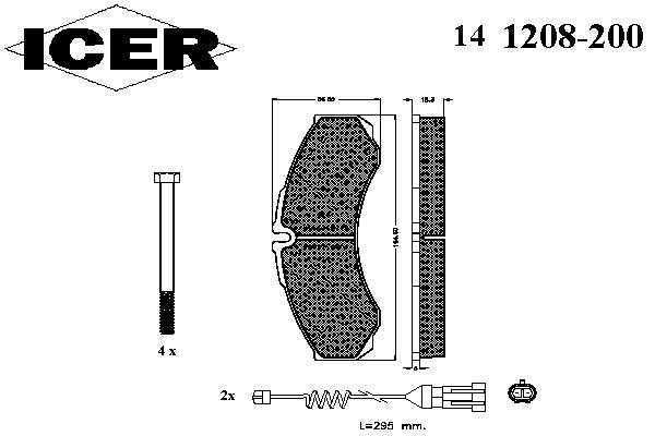 Колодки гальмівні передні, дискові 141208200 Icer