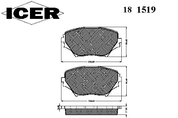 Гальмівні колодки Icer 181519 ціна, від 22.67 USD