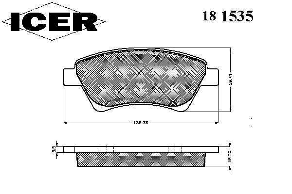 181535 Icer колодки гальмівні передні, дискові