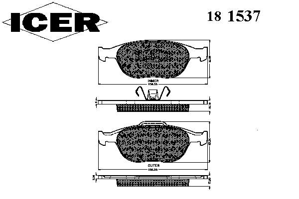 Гальмівні колодки Icer 181537 ціна, від 24.74 USD
